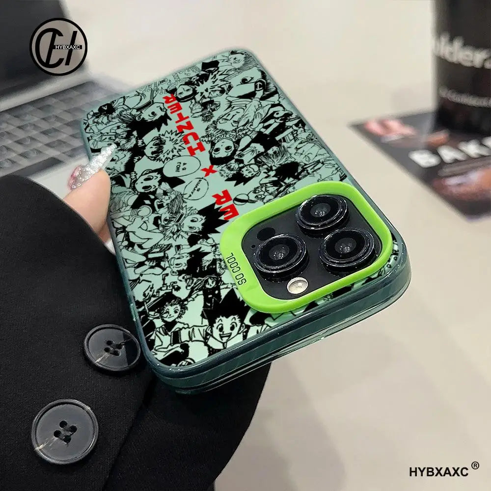 Black HUNTER×HUNTER Hot Anime Phone Case FOR IPhone 17 16 15 Pro MAX 14 13 12 16e 15Pro Plus Shell 17Air Silver Shell IMD Covers