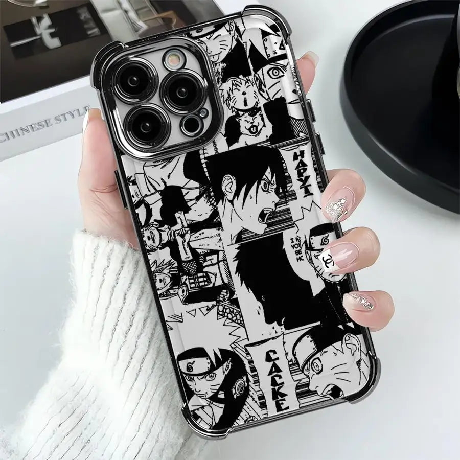 Anime Sasukes N-arutos Plating Phone Case For Samsung S26 S25 S24 S23 S22 S21 S20 FE Note20 Edge Plus Ultra 4G 5G Anti Fall