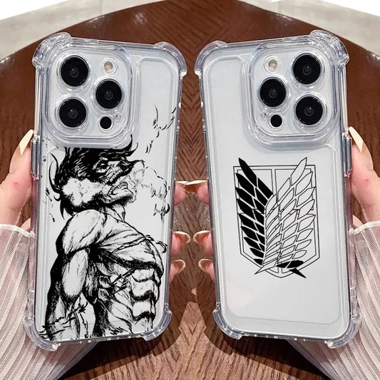 Attacks Anime On Titans Hot Cool Phone Case Clear For iPhone 17 16 14 15 11 12 13 Pro Max 16E Plus 17 Air Soft Shockproof Cover