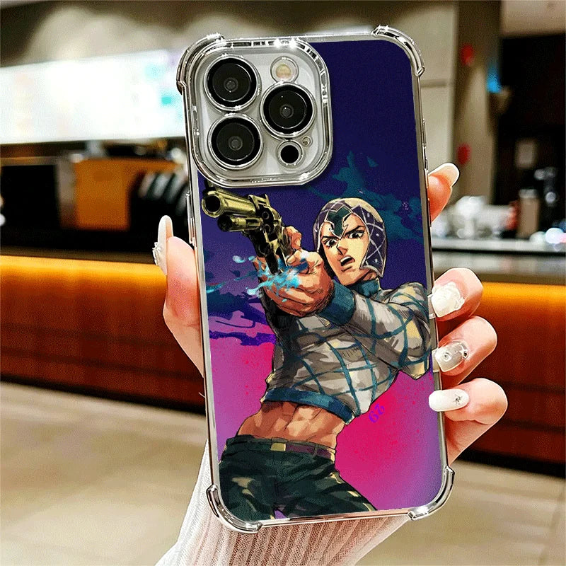 JoJo Adventure Guido Mista Soft Phone Case For iPhone 15 16 17 Air 14 Pro Max 16E Plus 13 12 Mini Plating Anti-Fall Fundas