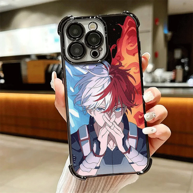 MHA My Hero Todoroki Shoto Soft Phone Case For iPhone 15 16 17 Air 14 Pro Max 16E Plus 13 12 Mini Plating Anti-Fall Fundas