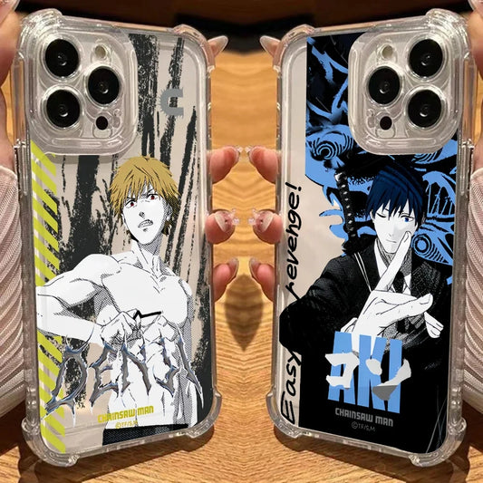 C-Chainsaw Mans Four Corner Anti Fall Airbag Case for iPhone 17 Air 16 15 14 Plus 13 12 11 Pro Max XS Max X XS Silicone Cover