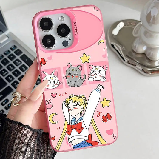 Phone Case For iPhone 17,16,15,14,13,12,11,Pro,XS,Max,Plus,Mini,SE Anime S-Sailor-M-Moon Pink Candy Matte Shockproof Cover
