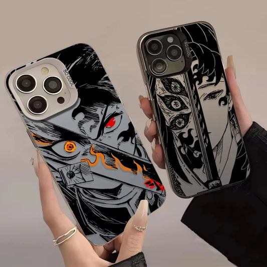 Trendy Anime Demon Slayer Frosted Case for iPhone 17 Air 16 E 15 14 Plus 13 12 Mini 11 Pro Max Acrylic Sheet Silicone Hard Cover