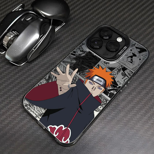N-NARUTOs K-Kakashies Itachies Phone Case for iPhone 17 Air 16 16e 15 14 Plus 13 12 11 Pro Max X Xs XR 8 Silver Hard Cover