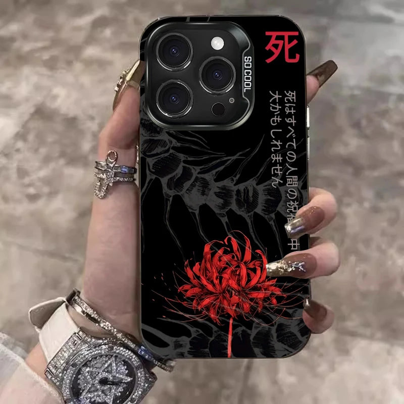 TOKYO GHOUL RED SPIDER LILY SNAKE BLOOD LOTUS Case for iPhone 12 17 Air Pro Max 16 15 11 14 13 Pro Max XS X XR Plus 8 7 SE 2020