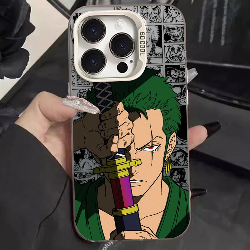 O-One Piece Luffy Zoro Hard Phone Case for IPhone 17 16 15 14 13 12 11 Pro Max Plus 17 Air 16E X XR XS Max Shockproof Back Cover