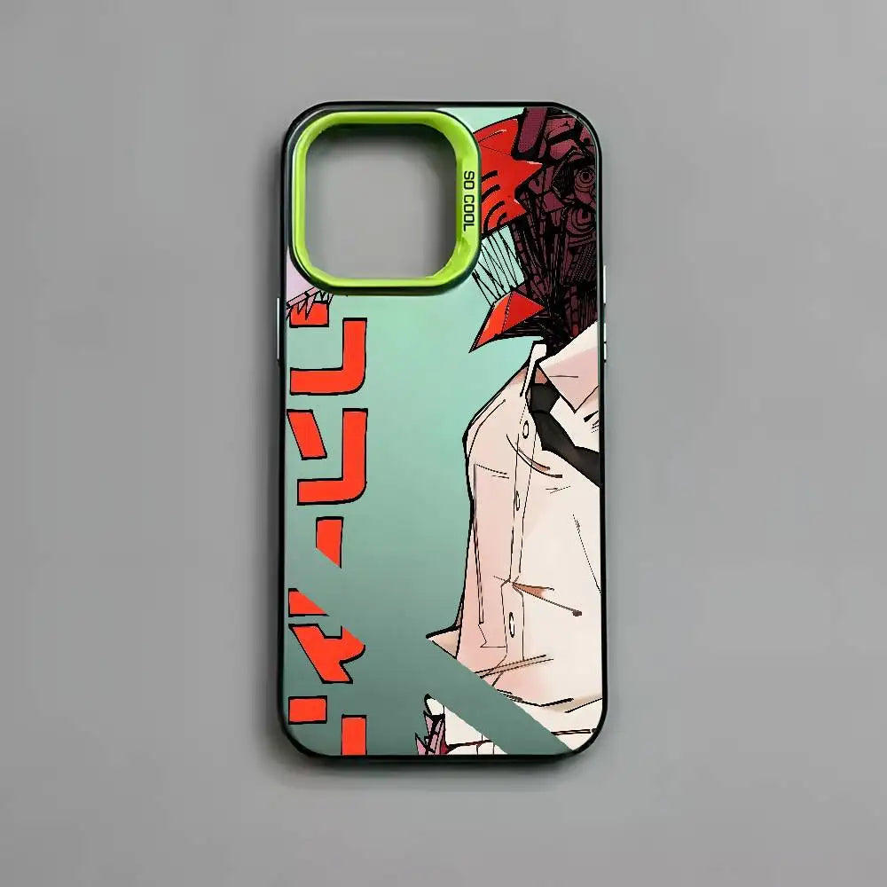 Anime C-Chainsaw Man Phone Case For iPhone 17 16 15 14 13 12 11 Pro Max Air multicolor Matte Laser Metallic Aurora Funda