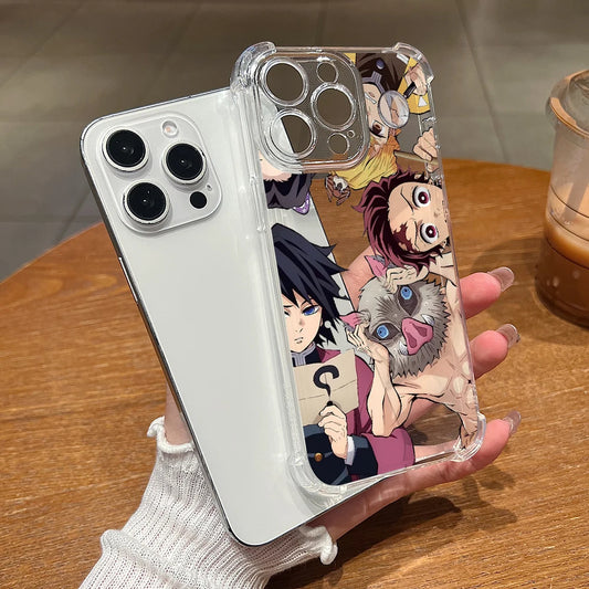 Cute D-Demons S-Slayers Phone Case for Apple iPhone 17 Air 16 15 14 Plus 13 12 11 Pro Max Anti-drop Soft Transparent Cover