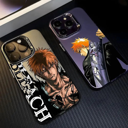 B-BLEACH Phone Case For iPhone 17 16 15 14 13 12 11 Pro Max Designer Matte Laser Aurora Funda Phone Case