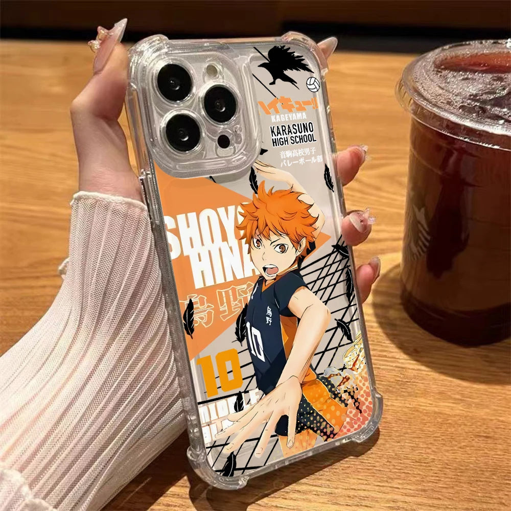 Haikyuu Oya Volleyball Phone Case for iPhone 16 15 14 Plus 13 12 Mini 11 iPhone16 Pro Max X Xs XR 7 8 Soft Thin Clear Cover