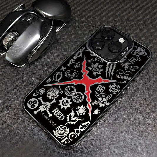 One Luffies Z-Zoroes Pieces Phone Case for iPhone 17 Air 16 16e 15 14 Plus 13 12 11 Pro Max X Xs XR 8 Colorful Silver Hard Cover