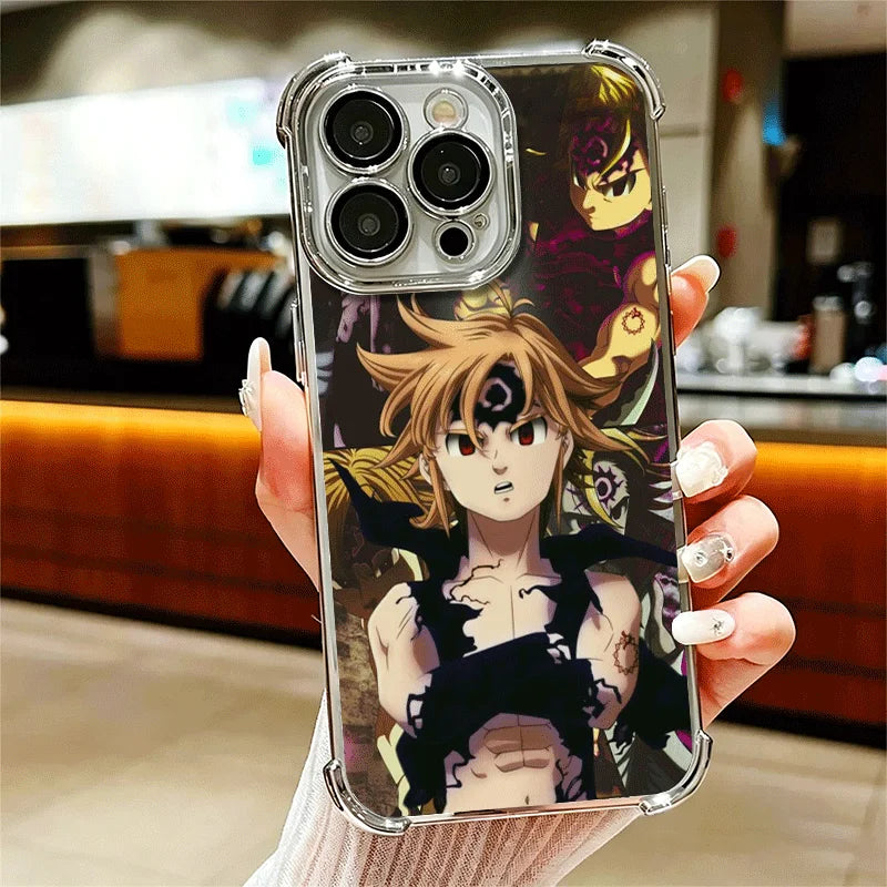 Seven D-Deadlys Sins Meliodas Phone Case For iPhone 15 16 17 Air 14 Pro Max 16E Plus 13 12 Mini Plating Anti-Fall Fundas