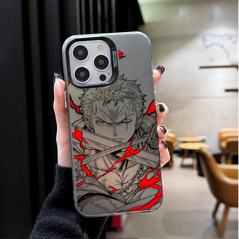 O-One P-Piece Hard Plating Case for Luffy Zoro IPhone 12 17 Air Pro Max 16 15 11 14 13 Pro Max XS X XR Plus 8 7 SE 2020 Cover