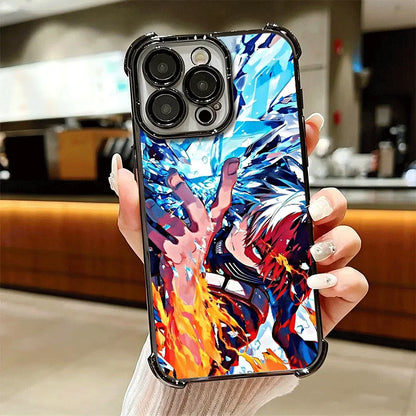 MHA My Hero Todoroki Shoto Soft Phone Case For iPhone 15 16 17 Air 14 Pro Max 16E Plus 13 12 Mini Plating Anti-Fall Fundas