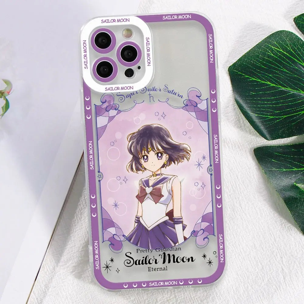 Sailors Moons Girl Phone Case for Apple iPhone 17 Air 16 15 14 Plus 13 12 11 Pro Max Border printing Soft Transparent Cover