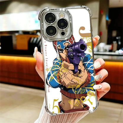 JoJo Adventure Guido Mista Soft Phone Case For iPhone 15 16 17 Air 14 Pro Max 16E Plus 13 12 Mini Plating Anti-Fall Fundas
