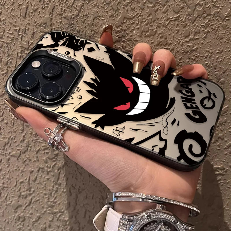 Cartoon P-Pokemon Gengar Plating Phone Case for iPhone 17 16 15 14 13 12 11 Pro Max Plus 17 Air 16E X XR XS Max Back Cover