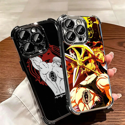 Seven D-Deadlys Sins Escanor Soft Phone Case For iPhone 15 16 17 Air 14 Pro Max 16E Plus 13 12 Mini Plating Anti-Fall Fundas
