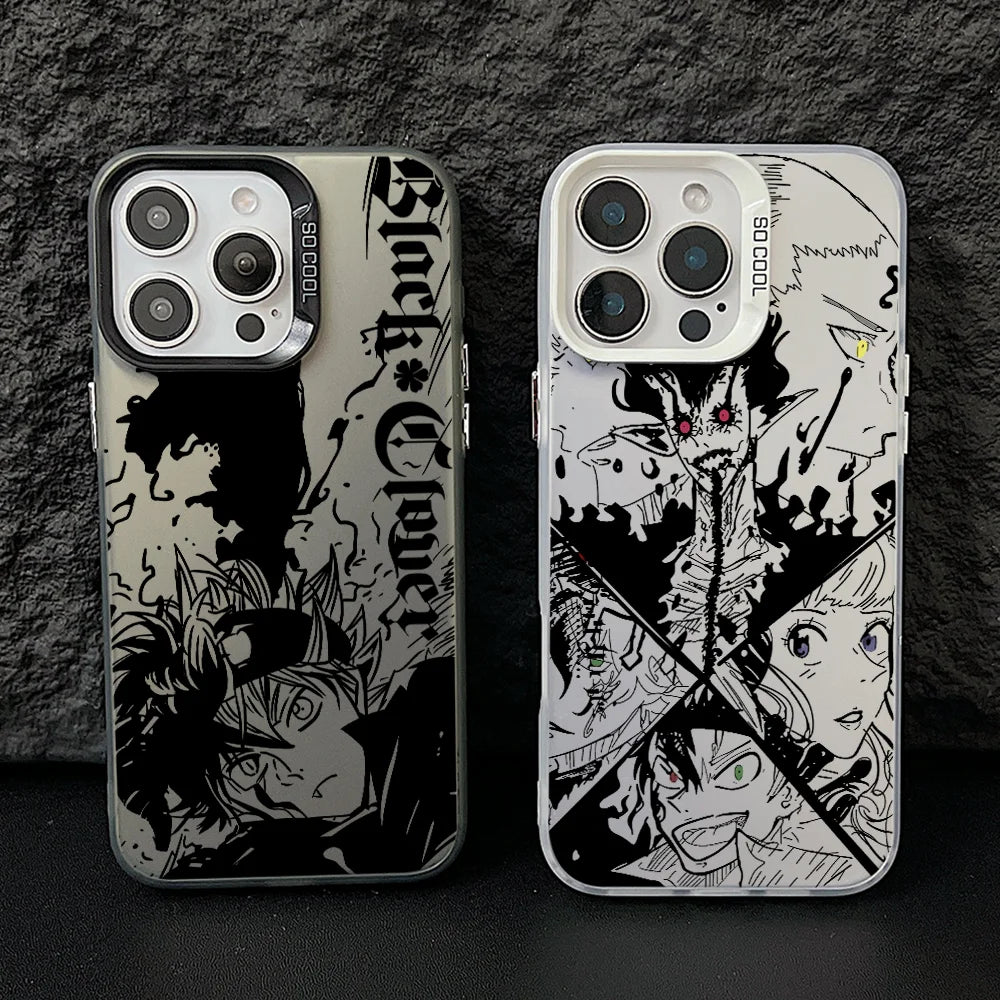 Black Clovers Astas Phone Case for Samsung Galaxy S26 S25 Edge S24 S23 S22 S21 FE S20 Ultra Plus 5G Colorful Silver Hard Cover