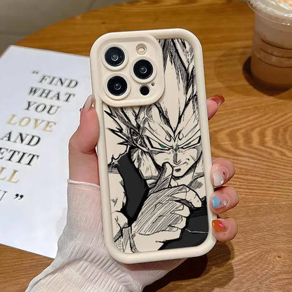 Anime Vegeta Goku Phone Case For Apple iPhone 17 Air 16E 16 15 14 13 12 Mini Pro Max Plus Eyes Ladder Soft Cover
