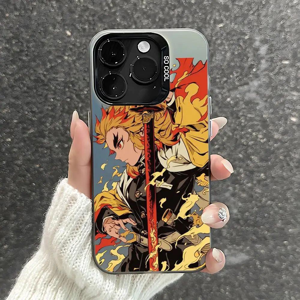 R-Rengoku Vintages Phone Case For IPhone 17 16 15 Pro Max Plus 14 13 12 11 Black White Shockproof Phone Cover