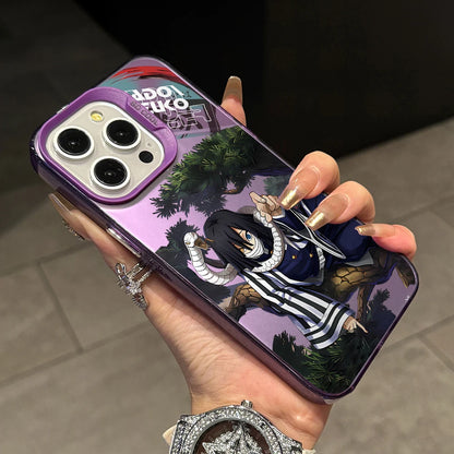 Demon Slayer Iguros Obanaies Phone Case for iPhone 17 Air 16 16e 15 14 Plus 13 12 11 Pro Max X Xs XR 8 Silver Hard Cover