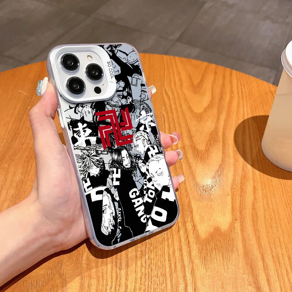 Tokyo Revenger phone case FUNDA for iPhone 12 11 13 14 15 16 17Max Pro Plus Mini Electroplated Silver lMDaser Color Cover