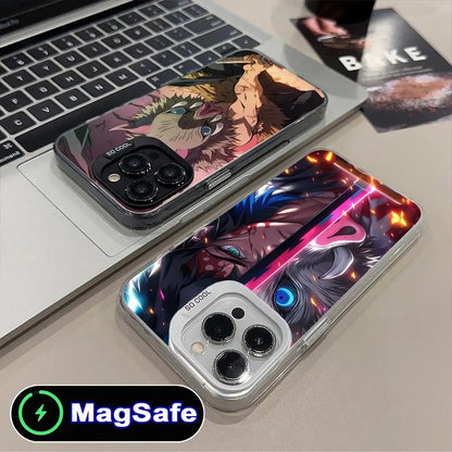 Demon Slayer Inosuke Phone Case for iPhone 16 15 14 13 12 11 Pro Max Plus MagSafe Translucent Colour Protective Smartphone Cover