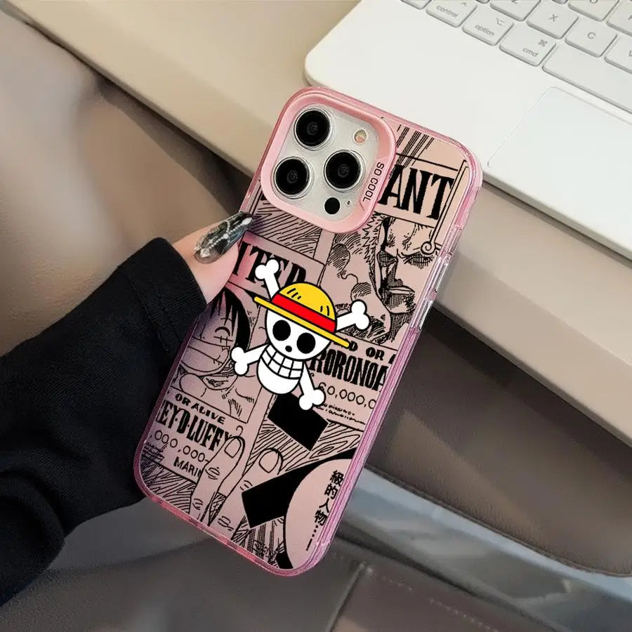 One Piece Bone Logo Cover Phone Case for iPhone 16e 11 12 13 Pro Max 14 15 16 Plus