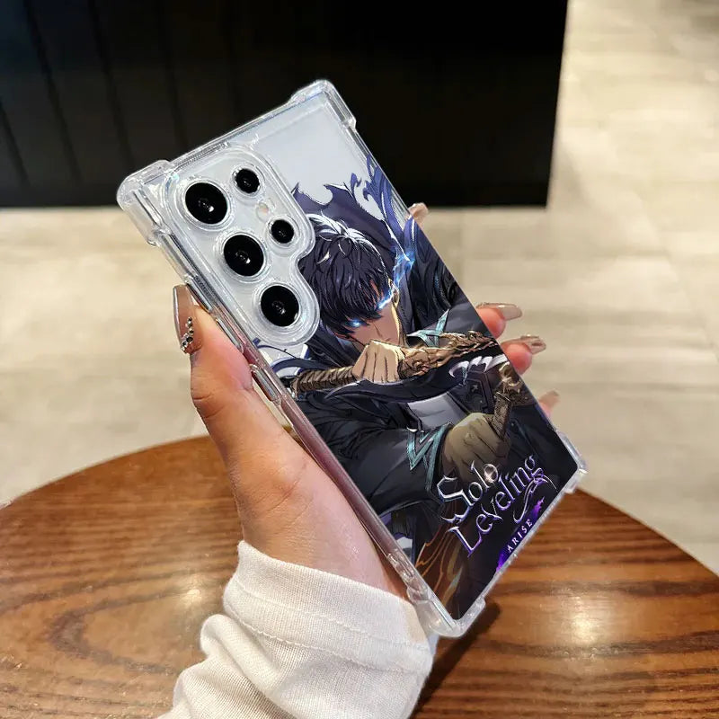 Solos-Levelings ARISE Anime Clear Phone Case For Samsung Galaxy S26 S25 S24 Ultra S23 S22 Plus S21 S20 FE 5G Soft Silicone Cover