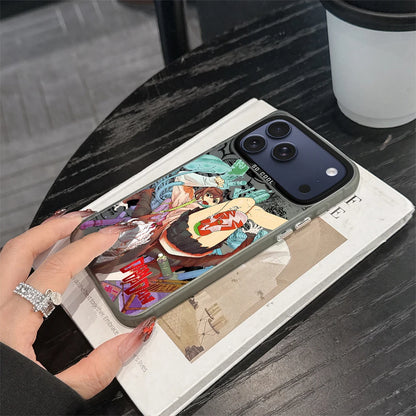 DAN DA DAN Anime Phone Case For iPhone 11 12 13 14 15 16 17 E Pro Max Plus Mini Electroplated Silver IMD Laser Black Cover