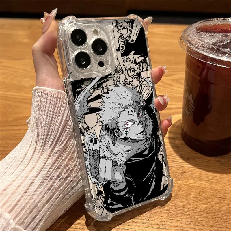 Jujutsus Anime Kaisens Phone Case Clear For iPhone 17 16 14 15 11 12 13 Pro Max 16 E Plus 17 Air Soft Shockproof Anti-fall Cover