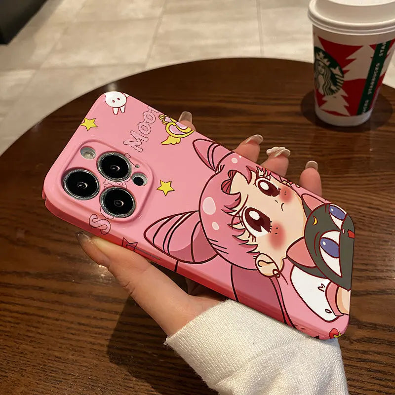 Anime Cartoon S-Sailors Moons Phone Case for IPhone 16 15 14 13 12 11 Pro Max XS XR Plus Lens Protection Glossy HD Hard PC Cover
