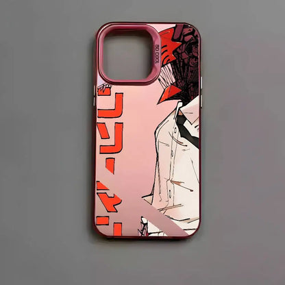 Anime C-Chainsaw Man Phone Case For iPhone 17 16 15 14 13 12 11 Pro Max Air multicolor Matte Laser Metallic Aurora Funda