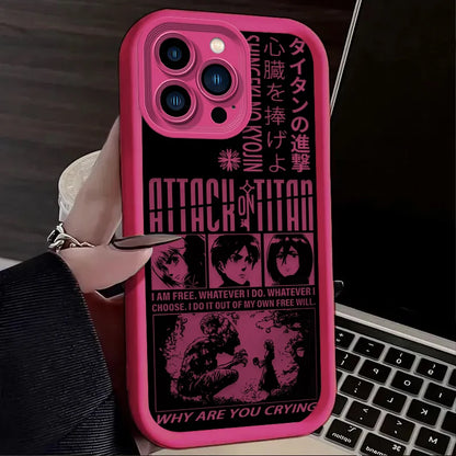 Anime Attack on Titans Phone Case for iPhone 17 16e 16 15 14 13 12 11 Air Pro Max Mini XR XS X 7 8 6 6s Plus Soft TPU Back Cover