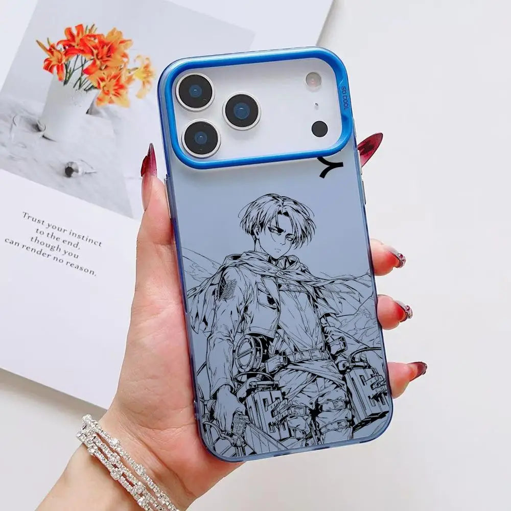 Hot Anime A-Attack on Titan Phone Case For iPhone 17 16 15 14 13 12 11 Pro Max Designer Matte Laser Aurora Funda Phone Case