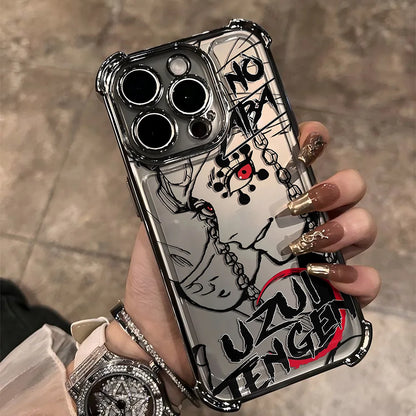 Anime Demons Slayers Plating Phone Case For iPhone 17 16e 16 15 14 13 12 11 Pro Max X XR XSMax 8 Mini Air Plus Anti-Fall Airabag