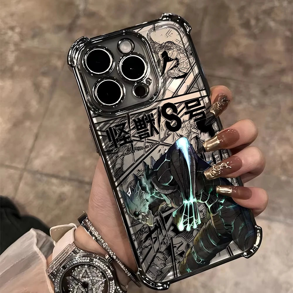 Anime Kaiju No 8 Kafka Phone Case For iPhone 16 e 15 14 13 12 11 Pro Max XS X XR Plus Mini SE 2020 2022 Plating Coque Funda