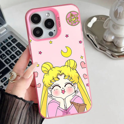 Phone Case For iPhone 17,16,15,14,13,12,11,Pro,XS,Max,Plus,Mini,SE Anime S-Sailor-M-Moon Pink Candy Matte Shockproof Cover