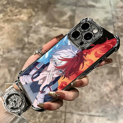 MHA My Hero Todoroki Shoto Soft Phone Case For iPhone 15 16 17 Air 14 Pro Max 16E Plus 13 12 Mini Plating Anti-Fall Fundas