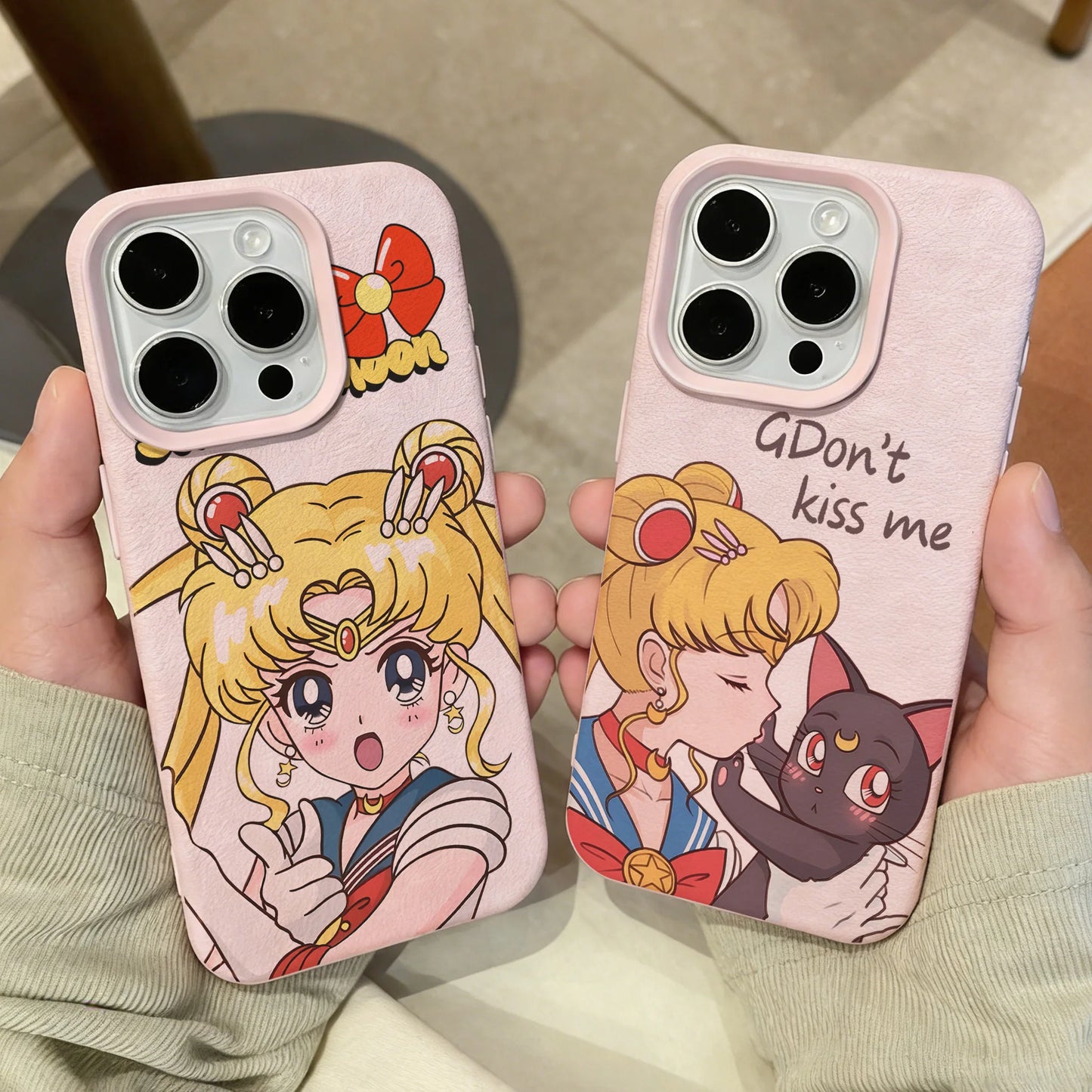 Anime S-Sailors M-Moons Lichee leather pattern Phone Case For Samsung S26 S25 S24 S23 S22 S21 S20 S10 Plus FE Ultra 4G 5G