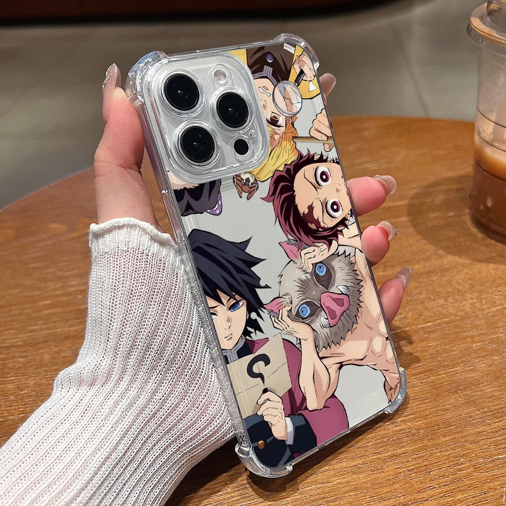 Cute D-Demons S-Slayers Phone Case for Apple iPhone 17 Air 16 15 14 Plus 13 12 11 Pro Max Anti-drop Soft Transparent Cover