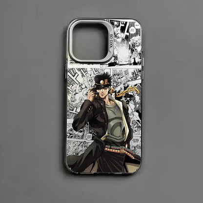 Anime J-JOJO Cool Phone Case For iPhone 17 16 15 14 13 12 11 Pro Max Air multicolor Matte Laser Metallic Aurora Funda