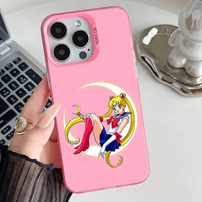 Phone Case For iPhone 17,16,15,14,13,12,11,Pro,XS,Max,Plus,Mini,SE Anime S-Sailor-M-Moon Pink Candy Matte Shockproof Cover