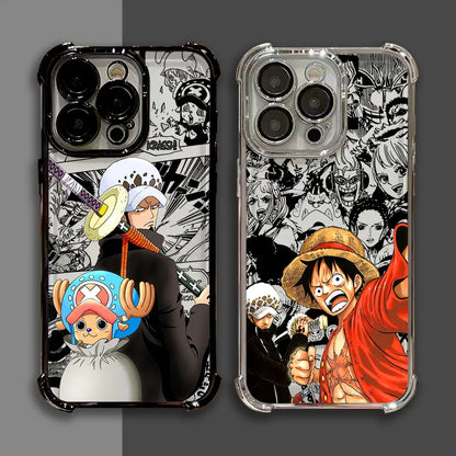 Anime Gear 5 LuffyS Ones Pieces Plating Phone Case For iPhone 17 17e 16e 16 15 14 13 12 11 Pro Max X XR Mini Air Plus Anti-Fall