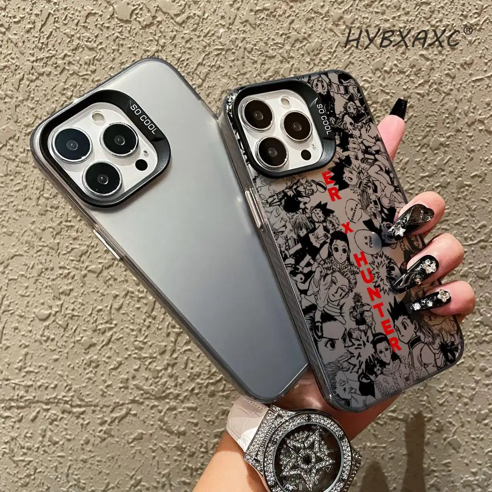 Black HUNTER×HUNTER Hot Anime Phone Case FOR IPhone 17 16 15 Pro MAX 14 13 12 16e 15Pro Plus Shell 17Air Silver Shell IMD Covers