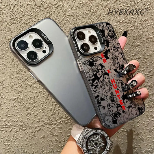 Black HUNTER×HUNTER Hot Anime Phone Case FOR IPhone 17 16 15 Pro MAX 14 13 12 16e 15Pro Plus Shell 17Air Silver Shell IMD Covers