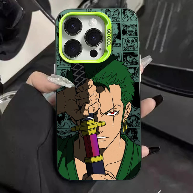 O-One Piece Luffy Zoro Hard Phone Case for IPhone 17 16 15 14 13 12 11 Pro Max Plus 17 Air 16E X XR XS Max Shockproof Back Cover