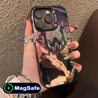Demon Slayer Inosuke Phone Case for iPhone 16 15 14 13 12 11 Pro Max Plus MagSafe Translucent Colour Protective Smartphone Cover